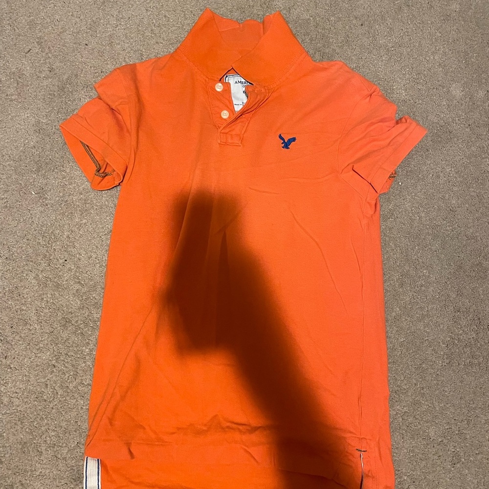 Orange American eagle polo